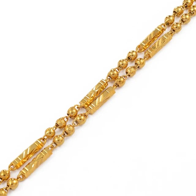 Anniyo 60cm/70cm Beads Chain Bamboo Necklaces for Women Men Chain Gold Color African Jewelry Hawaiian #194006 - NATASHAHS