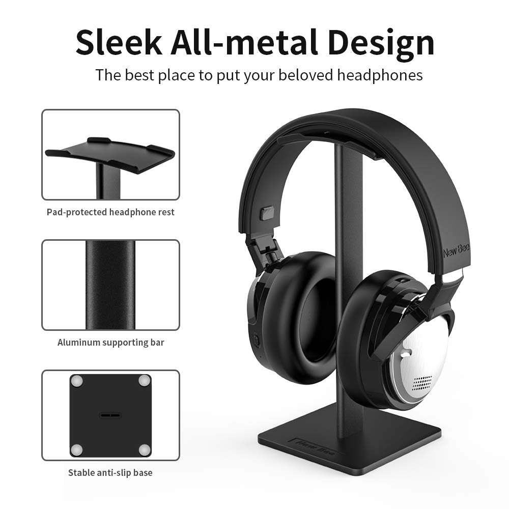 Support de Casque Casque Support Barre de Support en Aluminium Appui-tête Flexible Base Solide ABS pour Casques Bose QC15 QC25 QC35 700