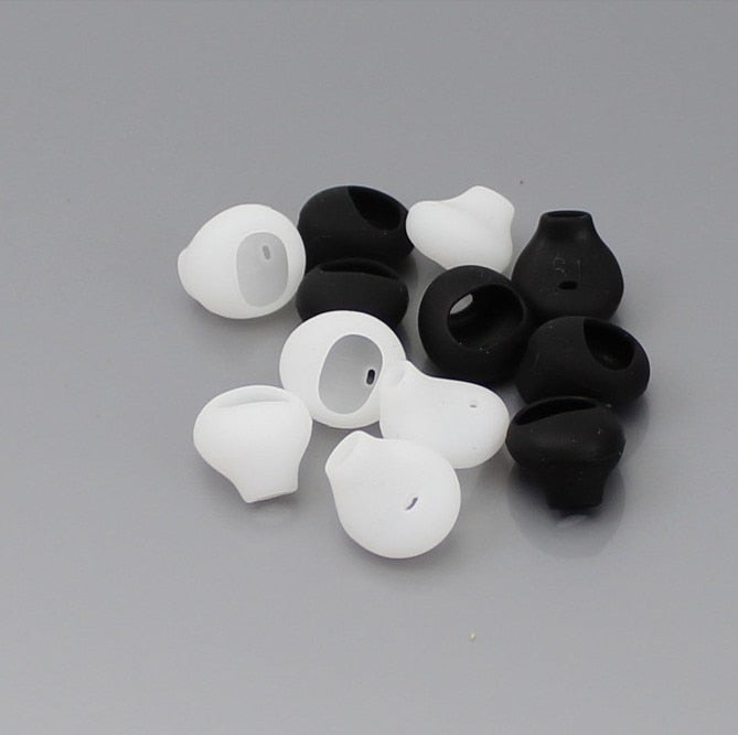 1 paire d'embouts auriculaires en silicone antidérapants pour Samsung Galaxy Note 5/Note 7/S7/S6 Edge Blanc/Noir