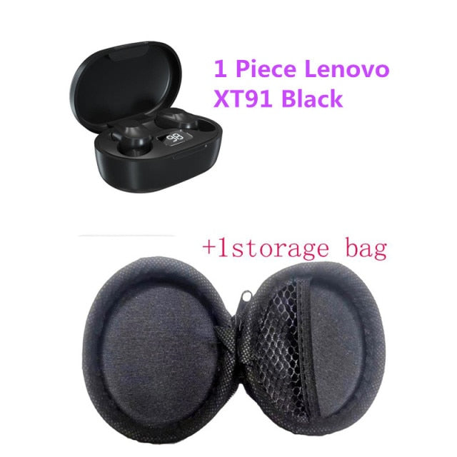 Écouteurs sans fil Bluetooth d'origine Lenovo XT91 TWS avec contrôle, casque de jeu, basses stéréo avec micro, réduction du bruit