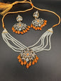 LIGHT BROWN ROYAL STYLE EARRINGS & CHOKER FOR ROYAL PEOPLE - NATASHAHS