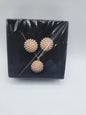 Beautiful white pearls arrangement for round earrings and necklace inspired by sunflower - NATASHAHS