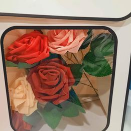 Bouquet box filled with wax flowers never wither ever fresh gift to valentines wedding gift
