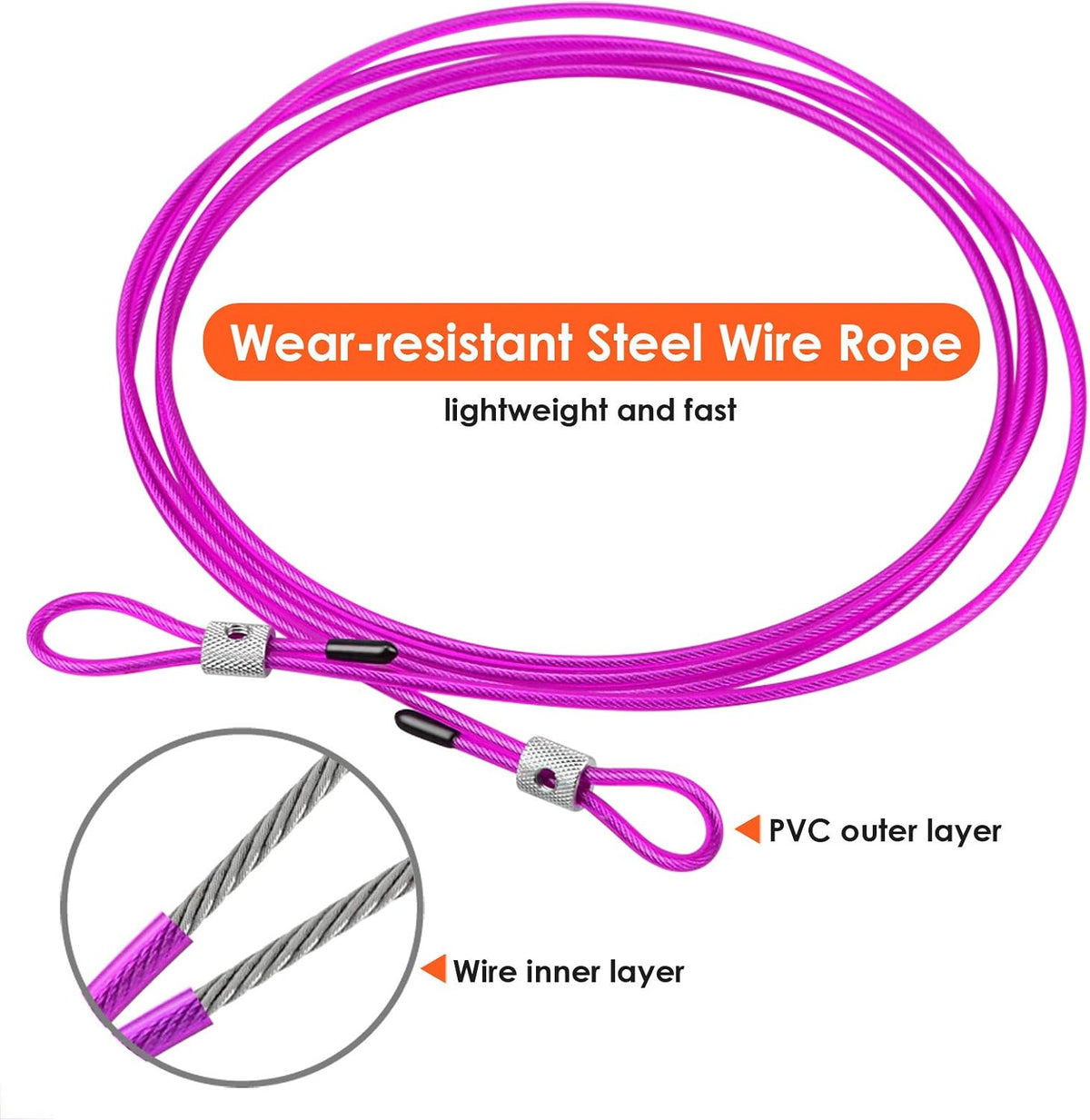 PACETAP Jump Rope, Adjustable Steel Wire Skipping Rope, Workout for Double Unders, Cross Fitness, Boxing, Exercise, Professional Speed Rope with Swivel Ball Bearing for Men & Women
