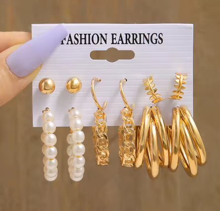 17KM Vintage Pearl Earrings Set Metal Gold Color Dangle Earrings Heart Butterfly Hoop Earrings Geometric Fashion Jewelry Trendy - NATASHAHS