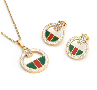 Women Female Charm Crystal Jewelry Set Wedding Party Necklace and Earrings - NATASHAHS