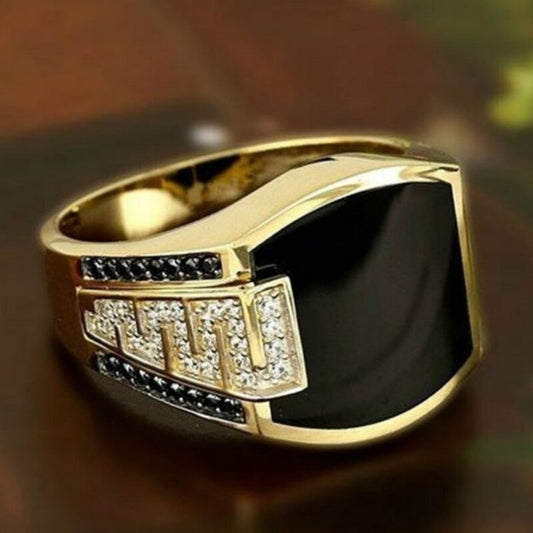 New 2023 Metal Glossy Rings for Men Geometric Width Signet Square Finger Punk Style Fashion Ring Jewelry Accessories Whole Sale - NATASHAHS