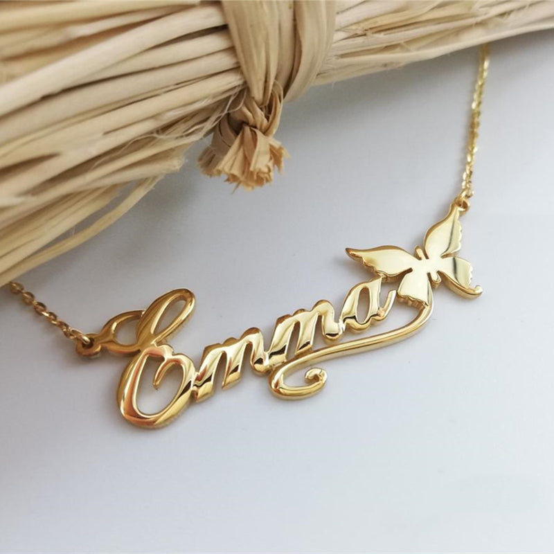 Personalized Flower Name Necklaces For Women Girl Favorite Jewelry Custom Musical Note Heart Nameplate Beauty Necklace - NATASHAHS