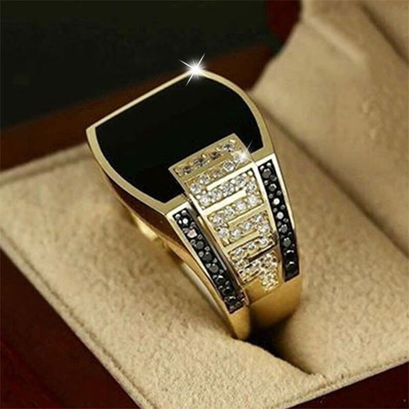 New 2023 Metal Glossy Rings for Men Geometric Width Signet Square Finger Punk Style Fashion Ring Jewelry Accessories Whole Sale - NATASHAHS