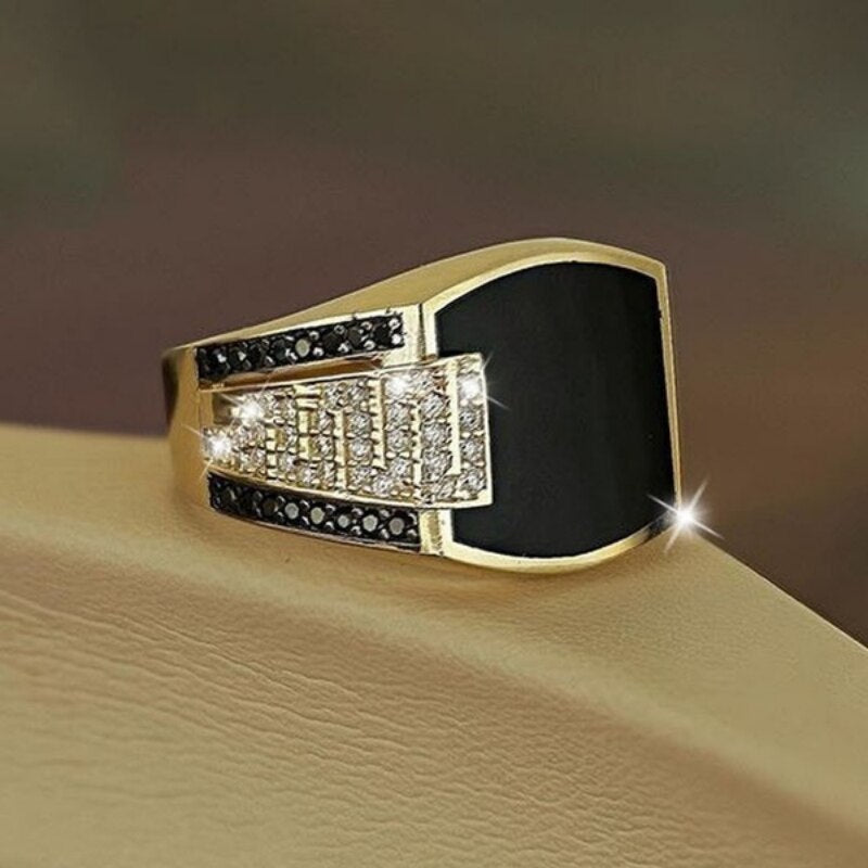 New 2023 Metal Glossy Rings for Men Geometric Width Signet Square Finger Punk Style Fashion Ring Jewelry Accessories Whole Sale - NATASHAHS
