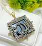 Allah name calligraphy pendant with pearl necklace - NATASHAHS