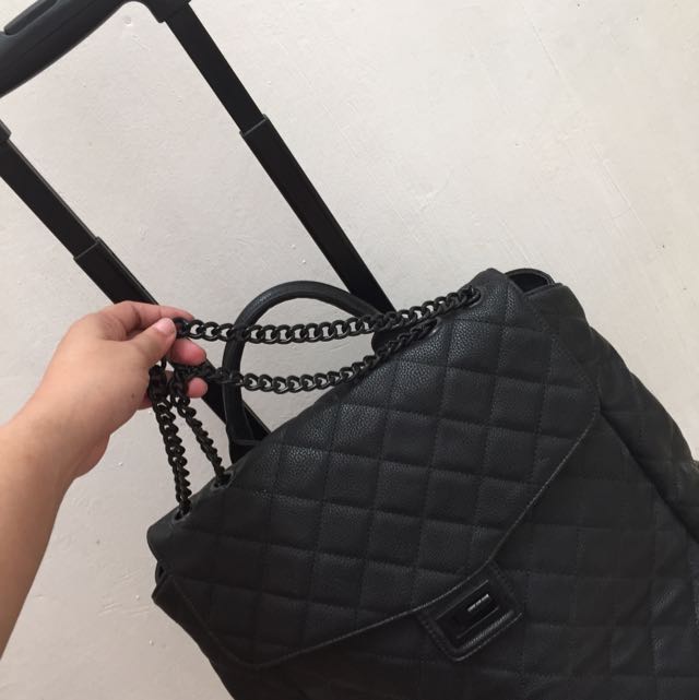 Leather Bag with trolley - NATASHAHS