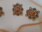 CHAMPAGNE FLOWER SHAPED GOLDEN BASE PENDANT SET - NATASHAHS