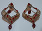 Green stones Spade Style Earrings with Gold-plated Base - NATASHAHS