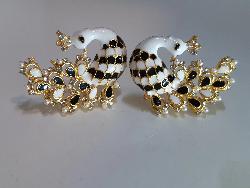Green & Red Peacock Earrings - NATASHAHS
