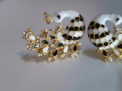 Dark Green Peacock Earrings - NATASHAHS
