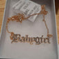 BabyGirl Rhinestone Decor Letter Design Necklace - NATASHAHS