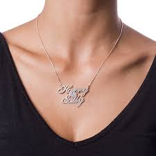 18k Gold-Plated Sterling Silver Two Names & Heart Pendant - NATASHAHS