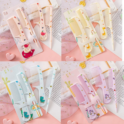 2pcs/set Cute Kids Hairdressing Comb Anti-static Pointed Tail Comb for Girls Strawberry Fruit  Hair Cmb Kids Hair Comb - NATASHAHS