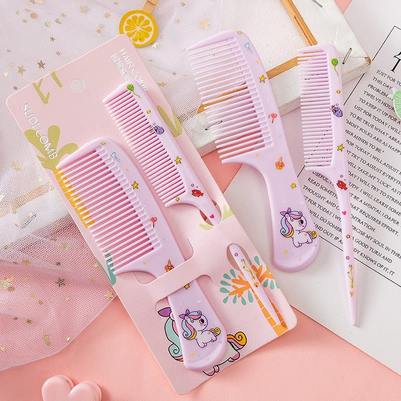 2pcs/set Cute Kids Hairdressing Comb Anti-static Pointed Tail Comb for Girls Strawberry Fruit  Hair Cmb Kids Hair Comb - NATASHAHS