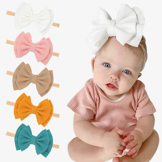Baby Girl Headband Infant Hair Accessories Bowknot Band Big Bowknot Newborn Headwear Tiara Headwrap Gift Toddlers Bandage Ribbon - NATASHAHS
