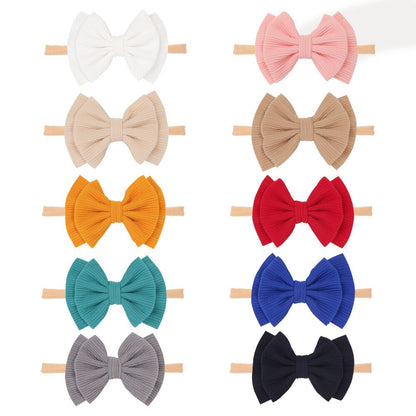 Baby Girl Headband Infant Hair Accessories Bowknot Band Big Bowknot Newborn Headwear Tiara Headwrap Gift Toddlers Bandage Ribbon - NATASHAHS