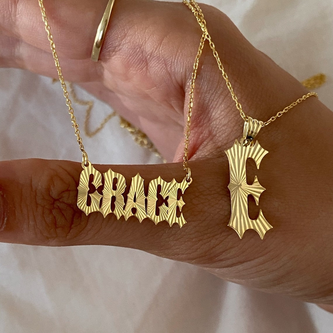 Custom Solar Beam Name Necklaces For Women Men Kid Gifts Unique Jewelry Stainless Steel Engraved Gold Color Sunlight Necklac - NATASHAHS