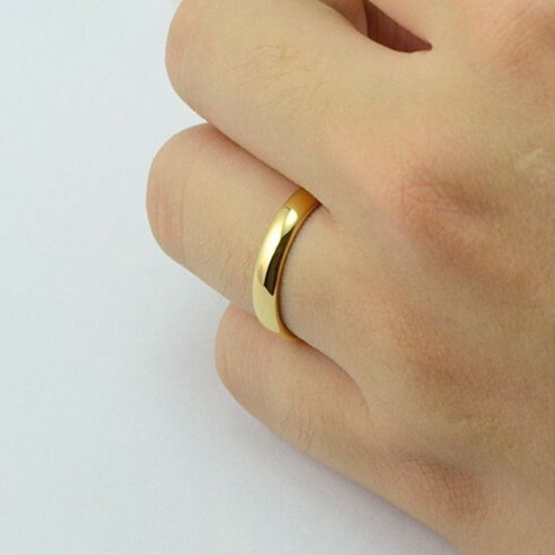 Luxury Golden Engagement Wedding Ring Couple Ring Simple Fashion Style Fine Jewelry Anniversary Gift Men and Women Ring
