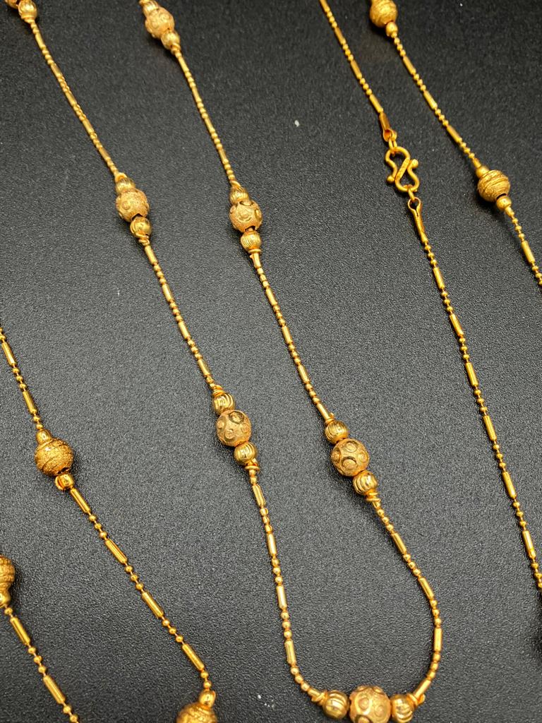 24k gold plated chain with gold plated round balls long lasting polish