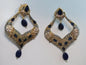Green stones Spade Style Earrings with Gold-plated Base - NATASHAHS