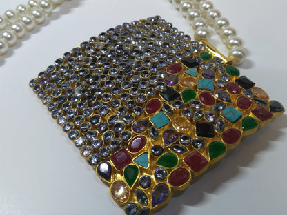 GOLD-PLATED BIG SIZE PENDANT IN MAALA STYLE - NATASHAHS