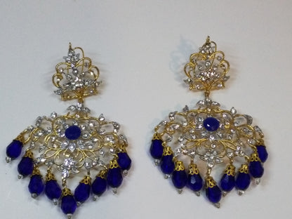 NAVY BLUE ROYAL STYLE EARRINGS FOR ROYAL PEOPLE - NATASHAHS