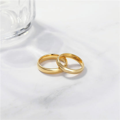 Gold Color Tungsten Ring Couple for Men Women Classic Wedding/Engagement Band 4/6mm Special Write Engraving Name/Logo/Date - NATASHAHS
