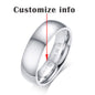 Classic Wedding Rings for Women Men Gold Color Stainless Steel Couple Band Anniversary Personalized Name Lovers Gift - NATASHAHS