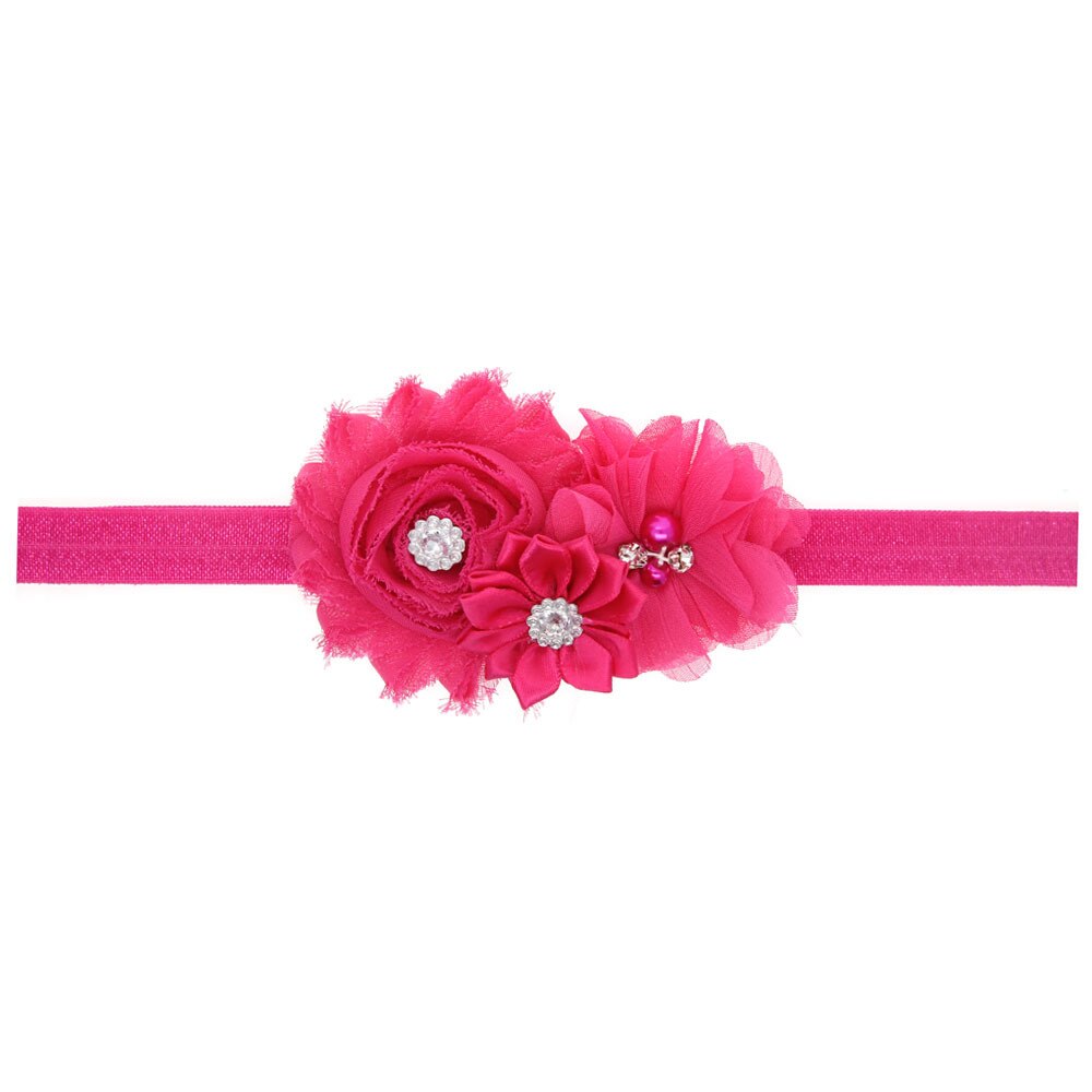 baby girl headband Infant hair floral cloth Tie bows newborn Headwear tiara headwrap Gift Toddlers bandage flower crystal Ribbon