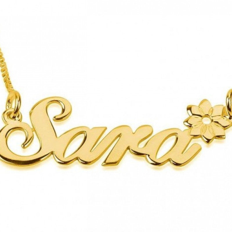 Name necklace with flower - NATASHAHS
