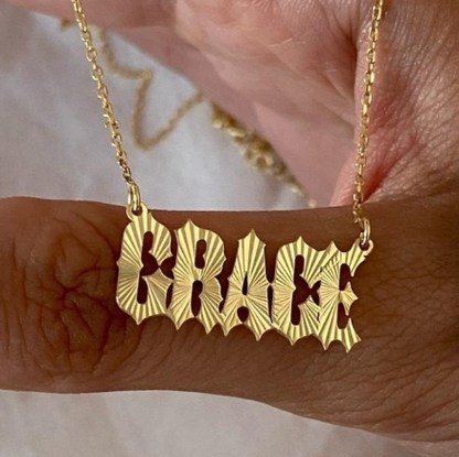 Custom Solar Beam Name Necklaces For Women Men Kid Gifts Unique Jewelry Stainless Steel Engraved Gold Color Sunlight Necklac - NATASHAHS