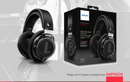 سماعات أذن احترافية SHP9500 من Philips مع سماعات رأس سلكية بطول 3 أمتار