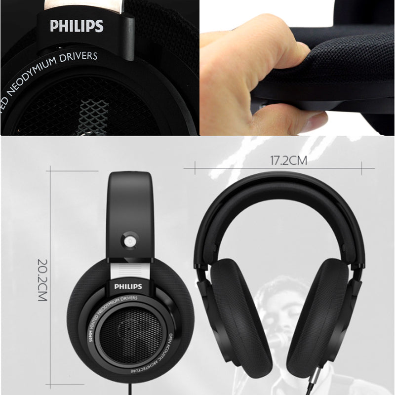 سماعات أذن احترافية SHP9500 من Philips مع سماعات رأس سلكية بطول 3 أمتار