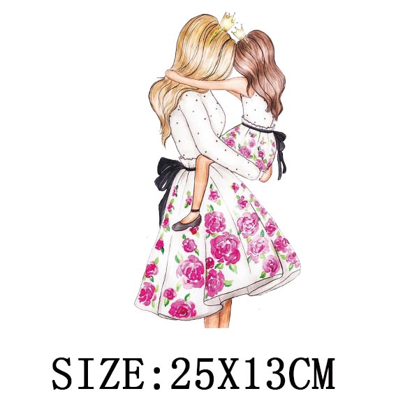 Russian Mom&Father Patches For Clothing DIY T-shirt Patches Iron On Heat Transfers Daughter&Son Thermal Sticker On Clothes - NATASHAHS