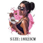 Fashion Lady Thermo Transfer Sticker On Clothes Vogue Girl Iron On Patches For Clothing DIY Washable T-shirt Clothes Sticker Set - NATASHAHS
