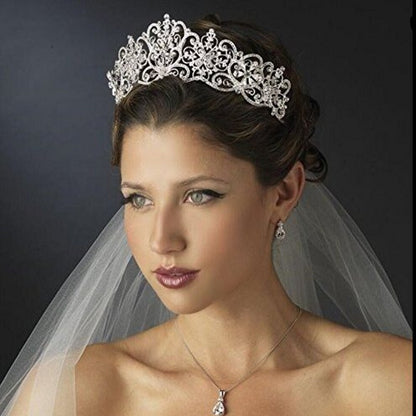 Luxury Crystal Rhinestones Royal Princess Bridal Tiaras Crown Rhinestone Pageant Crowns Bride Headbands Wedding Hair Accessories - NATASHAHS