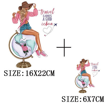 Iron On Patches for Clothing Fashion Girl Thermal Sticker On Clothes DIY A-level Washable Beauty Girl Patches Clothes Appliqued - NATASHAHS
