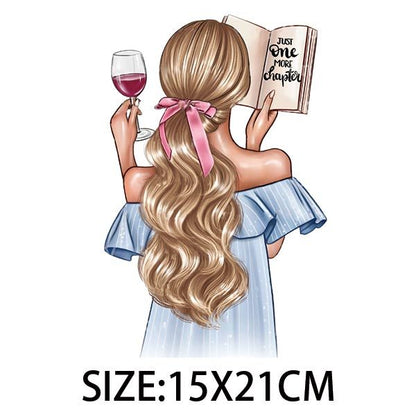 Iron On Patches for Clothing Fashion Girl Thermal Sticker On Clothes DIY A-level Washable Beauty Girl Patches Clothes Appliqued - NATASHAHS