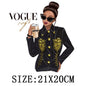 Iron On Patches for Clothing Fashion Girl Thermal Sticker On Clothes DIY A-level Washable Beauty Girl Patches Clothes Appliqued - NATASHAHS
