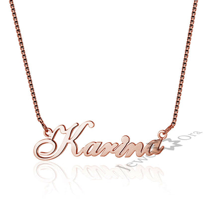 925 Sterling Silver Name Necklace Russian Personalized Nameplate Necklace Jewelry Gift for Women - NATASHAHS