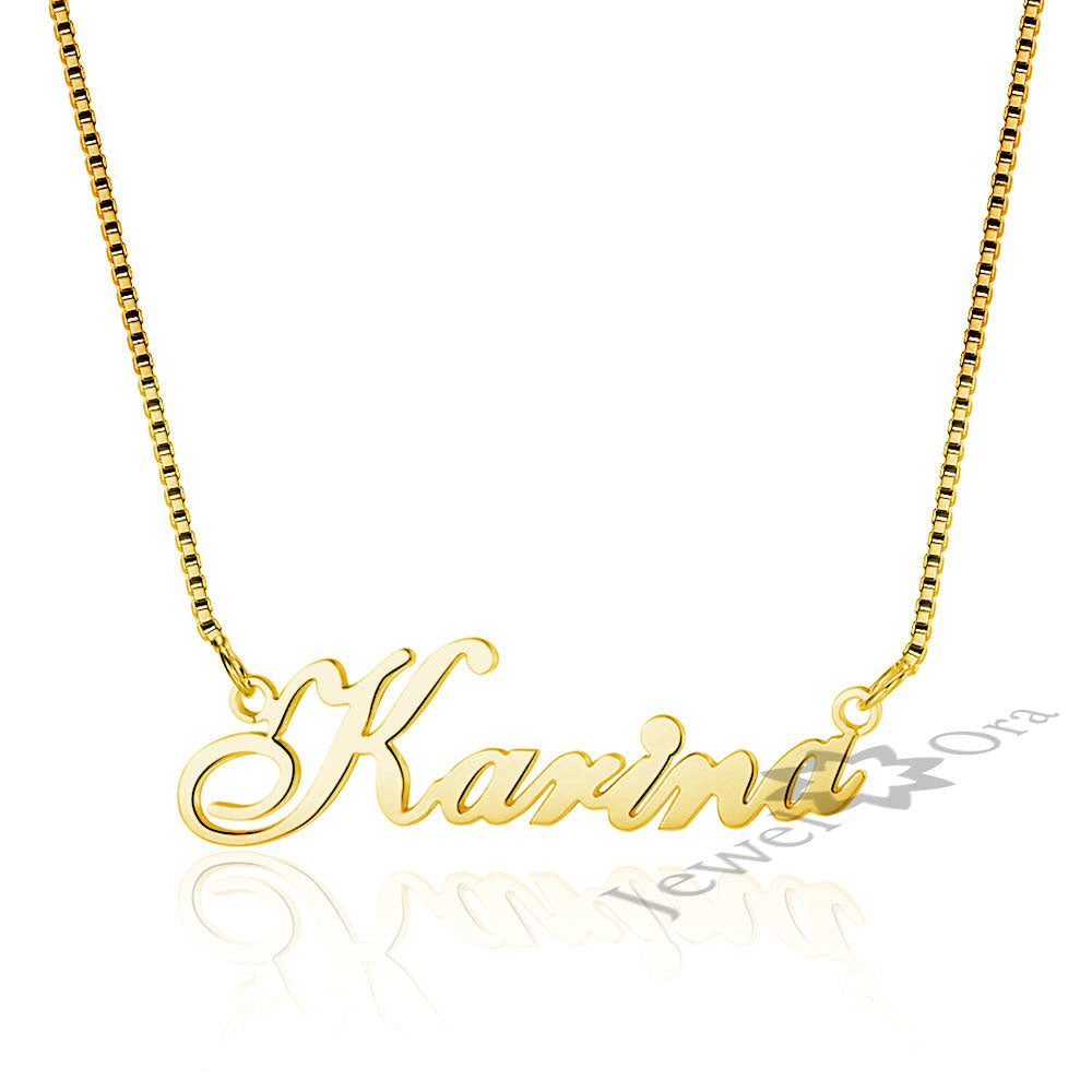 925 Sterling Silver Name Necklace Russian Personalized Nameplate Necklace Jewelry Gift for Women - NATASHAHS