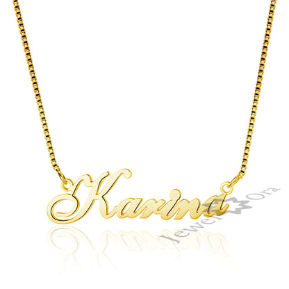 925 Sterling Silver Name Necklace Russian Personalized Nameplate Necklace Jewelry Gift for Women - NATASHAHS