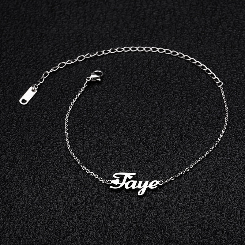 Personalized Custom Name Anklets For Women Gold Silver Color Stainless Steel Foot Chain - NATASHAHS