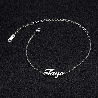 Personalized Custom Name Anklets For Women Gold Silver Color Stainless Steel Foot Chain - NATASHAHS